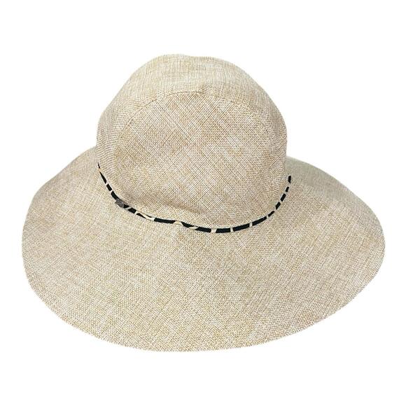 House of Lafayette Women's Hat Patterned Stripe, Beige With Stripe Summer Boho